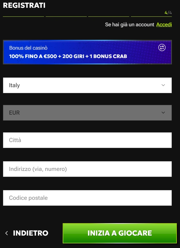 RTBet Casino Passo Quaternario della Registrazione